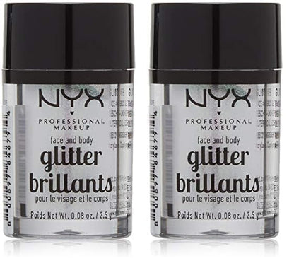 NYX PROFESSIONAL MAKEUP Face & Body Glitter, Ice (Pack of 2)