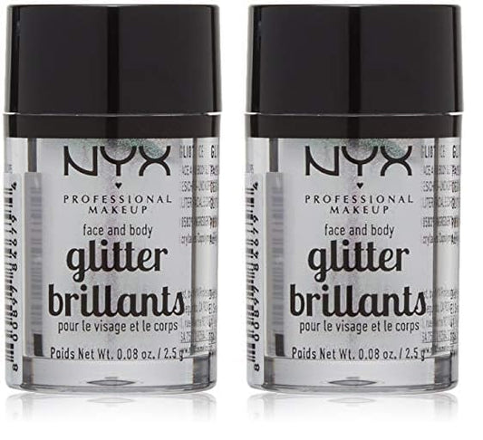 NYX PROFESSIONAL MAKEUP Face & Body Glitter, Ice (Pack of 2)