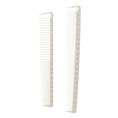 2pcs White Professional Hair Cutting Combs Set,Simple Salon Hair Styling Measure Combs,Beautiful Anti Hairdressing Barber Combs,Styling Tools and Appliances 10.87 x 3.74 x 0.28 inches