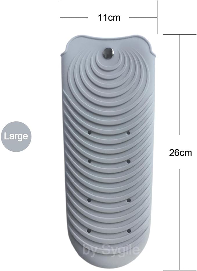 11" X 7.5" Large Heat Resistant Silicone Mat for Hair Styling Tools with Pouch, Hot Iron Pad Counter for Curling Iron Straightener, Curling Iron Heat Mat, Flat Iron Holder - Gray