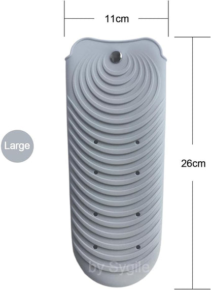 11" X 7.5" Large Heat Resistant Silicone Mat for Hair Styling Tools with Pouch, Hot Iron Pad Counter for Curling Iron Straightener, Curling Iron Heat Mat, Flat Iron Holder - Gray