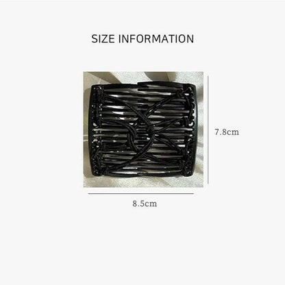 Black Adjustable Elastic Hair Comb,Stretchy Double Comb Hair Clip,No Crease Hair Pins Double Slides Hairpins Combs Women Hairs Styling Accessories Hairs Care Styling Tools and Appliances