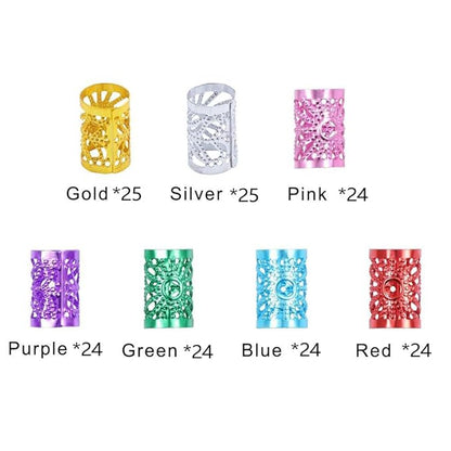 170 Pcs Hair Jewelry for Braids Accessories, Hair Cuffs for Braids Loc Jewelry for Black Women Hair Coils Rings for Hair Braids Decoration Dreadlock Beads Locs Accessories