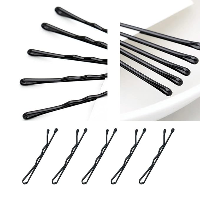 220 Count Mini Wavy 1.38 Inch bobby pins black with Storage Box, Suitable for All Hair Types, Hair Clips for Kids, Girls and Women