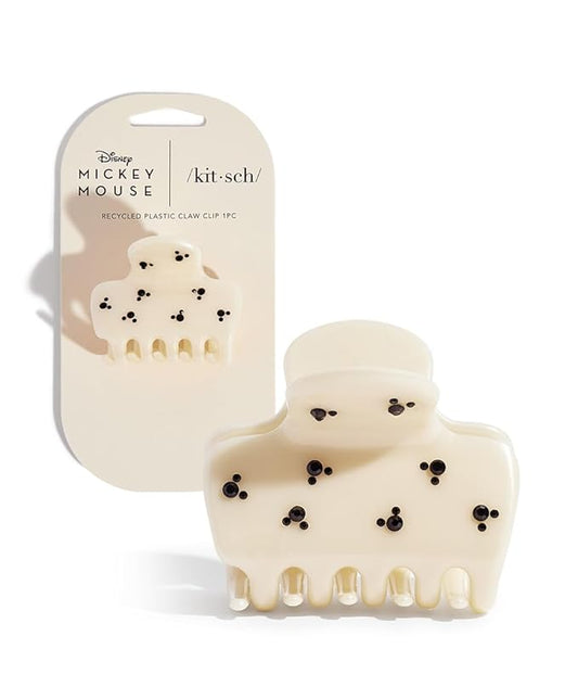 Mickey/Minnie x Kitsch Hair Claw with Rhinestones, Cute and Elegant Claw Clips for Girls, Great for All Hair Types, Recycled Plastic - 1pc (Cream)