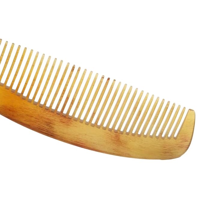 1pc Brown Natural Ox Horn Comb Of Hair No Static Health Care Hairs Brush Hairdressing Comb For Hair Perfect for Gifting,Size2 Styling Tools and Appliances
