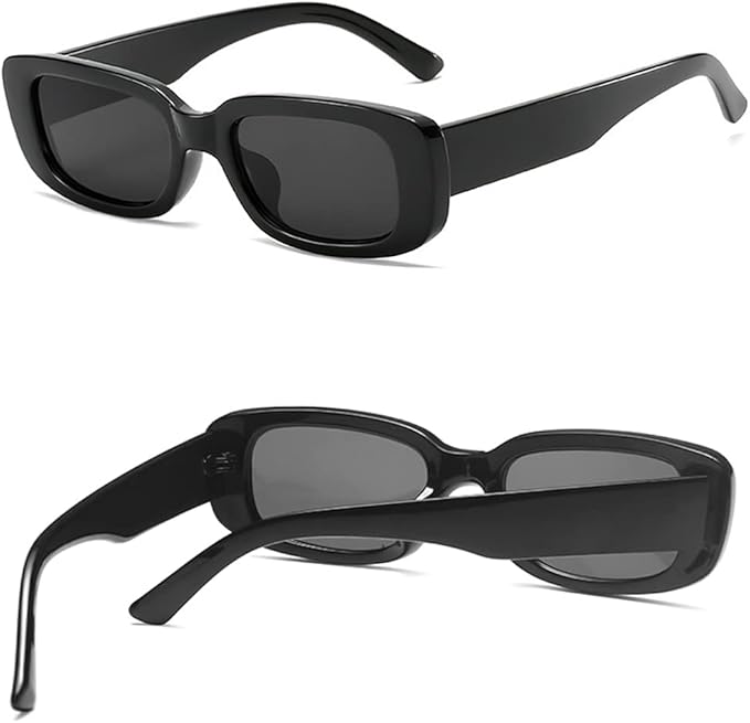 4 Pieces Retro Vintage Sunglasses Small Square Rectangle 90s Glasses Trendy Y2K for Women Aesthetic Accessories