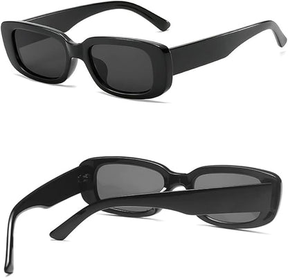 4 Pieces Retro Vintage Sunglasses Small Square Rectangle 90s Glasses Trendy Y2K for Women Aesthetic Accessories