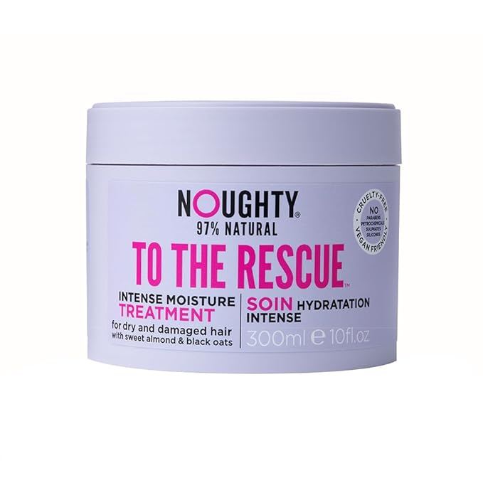 Noughty 97% Natural To The Rescue Treatment Mask, Hydrating Formula for Dry, Frizzy and Damaged Hair, with Sweet Almond and Black Oat, Sulphate Free Vegan Haircare 300ml