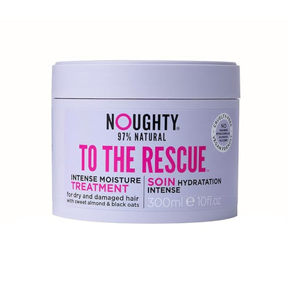Noughty 97% Natural To The Rescue Treatment Mask, Hydrating Formula for Dry, Frizzy and Damaged Hair, with Sweet Almond and Black Oat, Sulphate Free Vegan Haircare 300ml