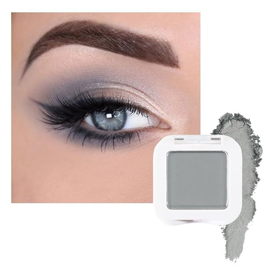 evpct Matte Smoky Gray Single Eye Shadow Palette Makeup for Older Women, Grey Cream Eye shadow Palette Single for Older Women Matte, High Pigment Waterproof Monochrome Mini Eyeshadow, sombra de ojos