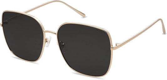 SOJOS Trendy Oversized Square Metal Frame Sunglasses for Women Men Retro Big Flat Lens UV Protection Sunglasses SJ1146