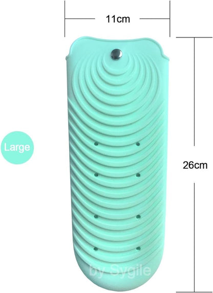 2in1 11" X 7.5" Large Heat Resistant Silicone Mat, Anti-Heat Travel Pad and Pouch for Hair Straighteners, Curling Irons, Flat Irons and Hair Styling Tools Holder - Mint Green (Turquoise)