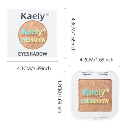 evpct Golden Shimmer Single Eye shadow Palette Makeup for Older Women, Bronze Glitter Sparkly Cream Eye Shadow Palette Brightener for Older Women, High Pigment Waterproof Monochrome Mini Eyeshadow