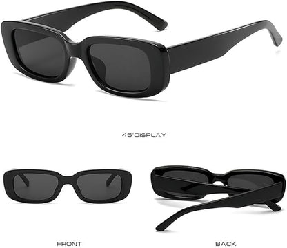 4 Pieces Retro Vintage Sunglasses Small Square Rectangle 90s Glasses Trendy Y2K for Women Aesthetic Accessories