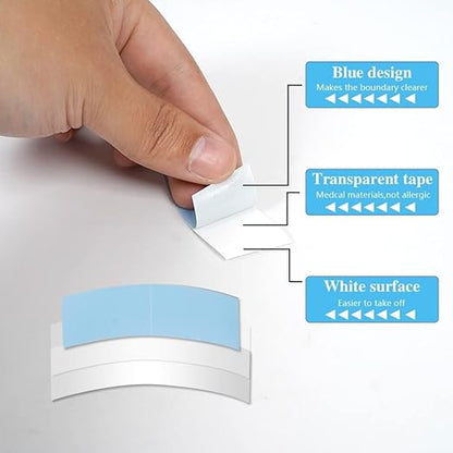 80pcs Wig Tape for Lace Wigs Lace Front Tape Double Sided Waterproof Wig Adhesive Tape Strong Hold Clear Lace Tape for Wig Toupee Hairpiece (Blue)