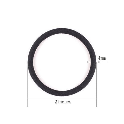 120 Pieces Black Hair Ties for Thick and Curly Hair Ponytail Holders Hair Elastic Band for Women or Men(4mm)
