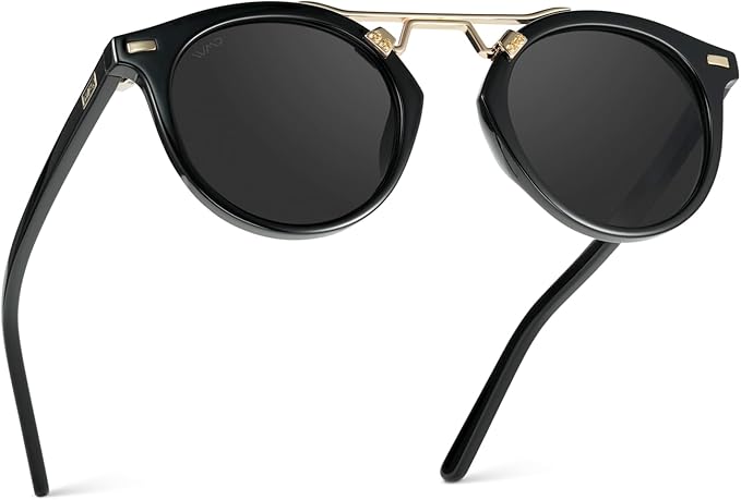 WearMe Pro - Women's Polarized, Round Retro, Double-Bridge Vintage Sunglasses