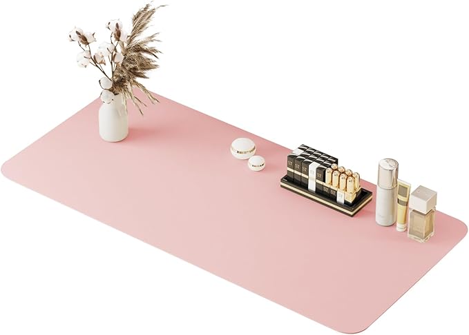 39.37"" * 15.7"" Large Makeup Mat for Vanity Top Protector,Cover Work Table Waterproof, Non-Slip Pad for Makeup Vanity. (Pink)