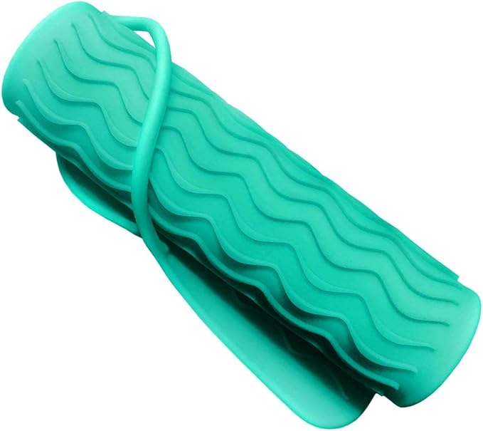 2in1 11" X 7.5" Large Heat Resistant Silicone Mat, Anti-Heat Travel Pad and Pouch for Hair Straighteners, Curling Irons, Flat Irons and Hair Styling Tools Holder - Mint Green (Turquoise)