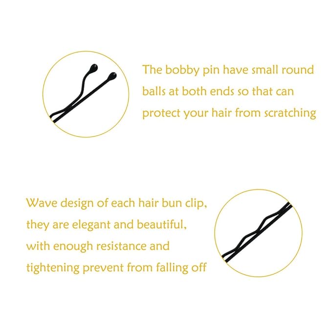 220 Count Mini Wavy 1.38 Inch bobby pins black with Storage Box, Suitable for All Hair Types, Hair Clips for Kids, Girls and Women