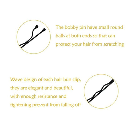220 Count Mini Wavy 1.38 Inch bobby pins black with Storage Box, Suitable for All Hair Types, Hair Clips for Kids, Girls and Women