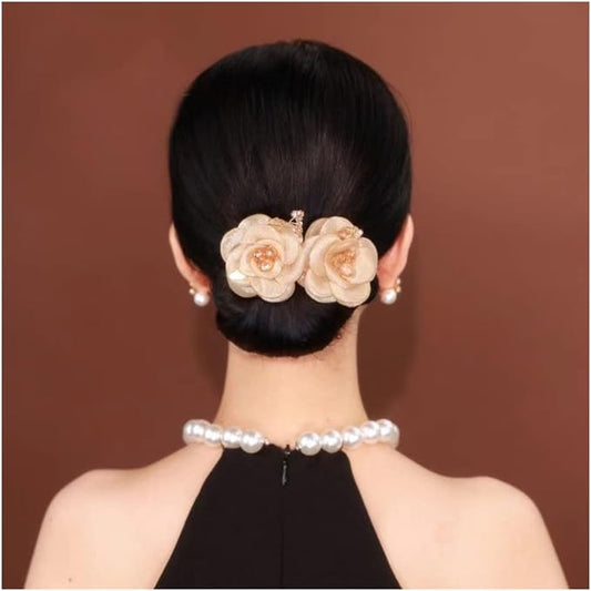 Ins Style Elegant Lazy Hair Curler, Crystal Hair Bun Maker, French Twist Hairstyle Bun Hair Accessories