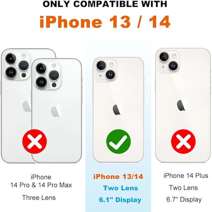 for iPhone 14/13 Clear Frame No-Back Case, Thin Ultra-Light Anti-Yellowing Transparent Protection Heat Dissipation Phone Cover Case 6.1"