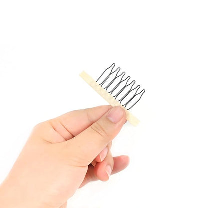 100 Pieces Wig Combs Wig Clips Wig Combs to Secure Wig 7-teeth Wig Accessories Tools For Making Wig Caps Wig Comb (Beige,100 Pcs))