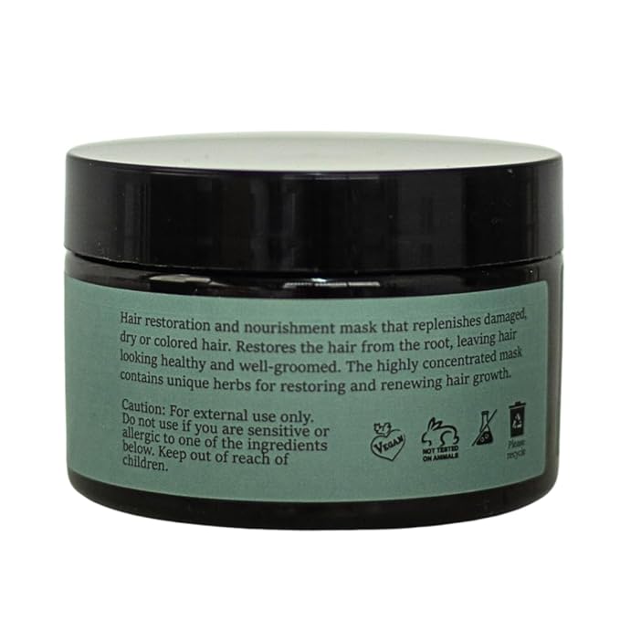 Organic Sea Buckthorn Oil Hair Treatment Mask, Made In Israel, Nourishes Dry, Damaged Hair, 8.7 Fl Oz