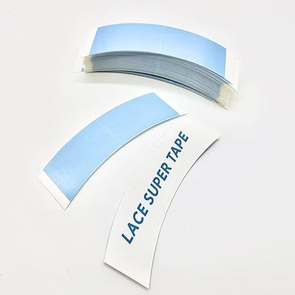 80pcs Wig Tape for Lace Wigs Lace Front Tape Double Sided Waterproof Wig Adhesive Tape Strong Hold Clear Lace Tape for Wig Toupee Hairpiece (Blue)
