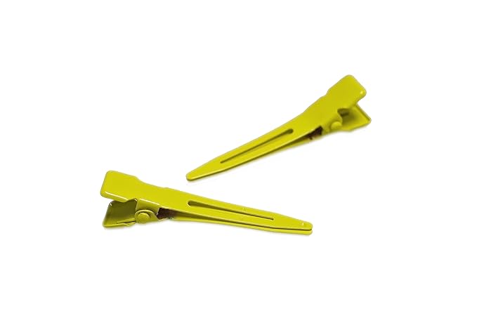 100 Packs silvery Alligator Curl Clips, bandenger 1.8 Inch Single Prong Clips Hair Accessories,for Girls and Women,Hair Styling,Hair Coloring, Random Color (yellow)