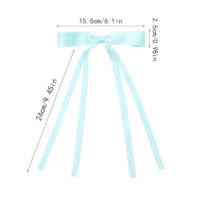 HairBows for Women & Girls, 16 PCS Ribbon Hair Bow with Long Tail Bowknot Hair Clips, Hair Barrettes with Bow Accessories