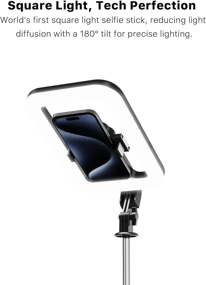M MYBAT PRO 8" LED Selfie Light with Stand, Rectangular Light for Makeup/Live Stream, 54" Dimmable LED Light with Tripod, Phone Holder & Wireless Remote for Photography/YouTube/Video Recording