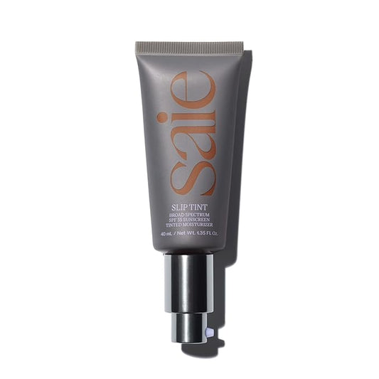 Saie Slip Tint Tinted Moisturizer with SPF 35 - Light Coverage, Glowy Skin Tint & Mineral Sunscreen for Face with Hydrating Hyaluronic Acid - Summer Makeup Essential - Shade Eight (1.35 oz)