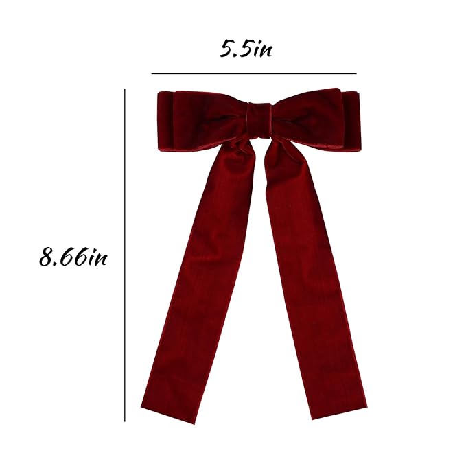 6PCS Velvet Hair Ties, Bow Hair Clips for Women, Back to School Gifts Headdress Decor, Hair Band Set, Baby Teen Girl Stuff Hair Styling Accessories (Mixed Colors)
