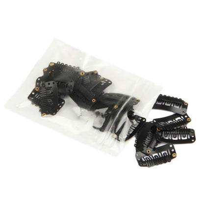 20 Pcs U-Shape Stainless Steel Snap Clips for Hair Extensions, Wigs, Hairpieces - Black Wig Accessories Clips & Combs