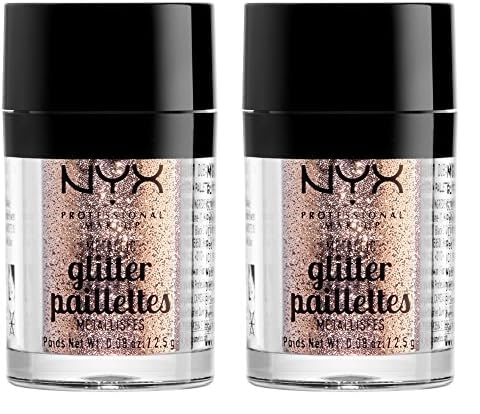 NYX PROFESSIONAL MAKEUP Face and Body Glitter, Metallic Glitter, Goldstone (Pack of 2)