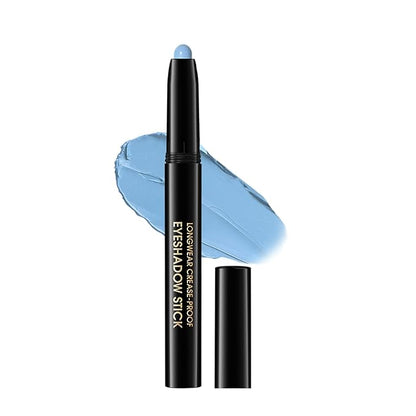 Eyeshadow Stick, Shimmer and Matte Cream Eye Shadow Brightener Sticks Eyeliner Pencil Crayon, Waterproof Long Lasting Eye Highlighter Stick Makeup,0.056 Oz(#10-Cornflower)