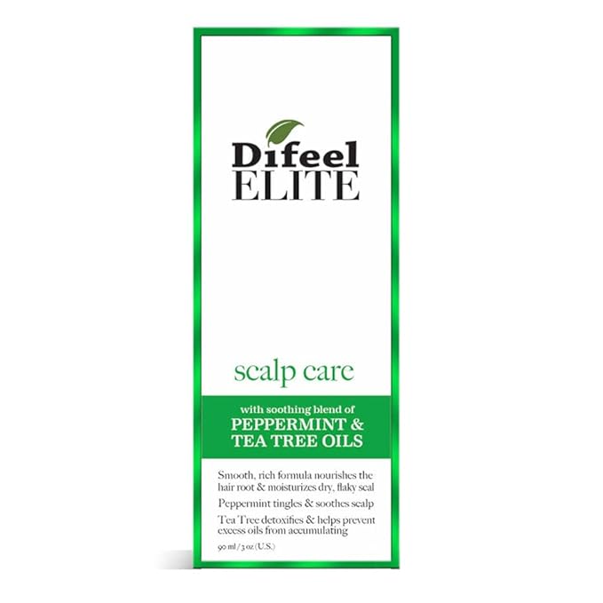 Difeel Elite Scalp Care with Peppermint & Tea Tree Oil Hair Scalp Treatment for Dry, Flaky Scalp 3 oz. - Tea Tree Hair and Scalp Treatment with Peppermint