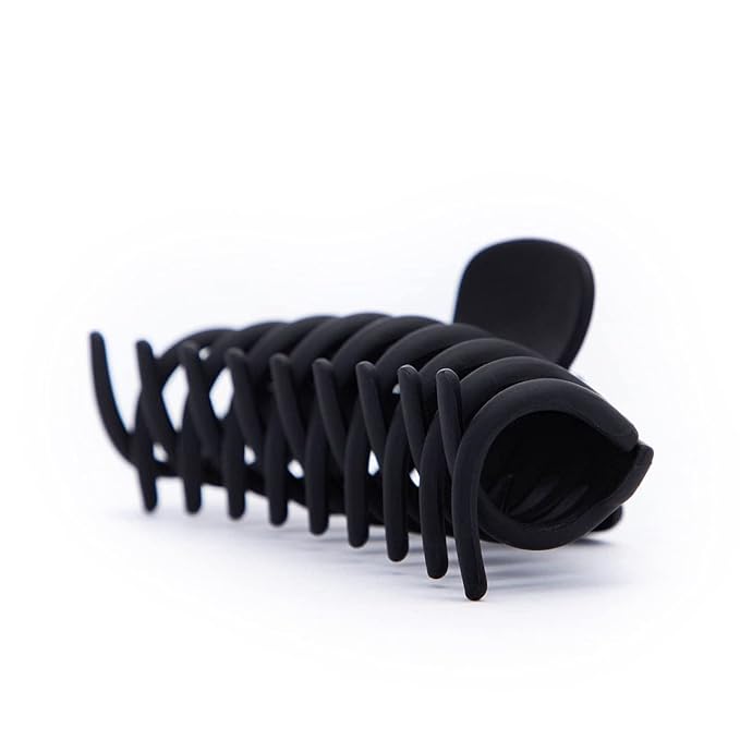 Kitsch Recycled Plastic Large Oversized Matte Hair Clips for Women, Big Claw Clips for Thick Hair, Girls (Black)