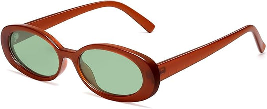 VANLINKER Polarized Retro Oval Sunglasses for Women and Men Small 90s Style VL9580