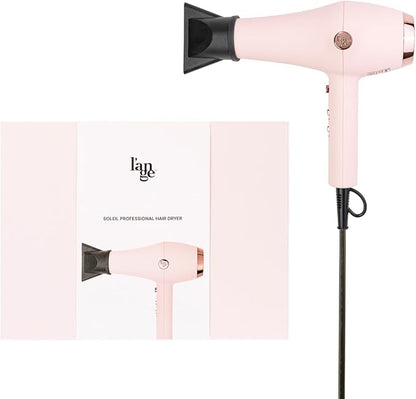 L'ANGE HAIR Soleil Professional Hair Dryer | 3 Heat Settings & 2 Airflow Settings | Cool Shot Locks-in Style | Professional Length Cord | Best Lightweight Hair for Smooth Blowouts (Blush)