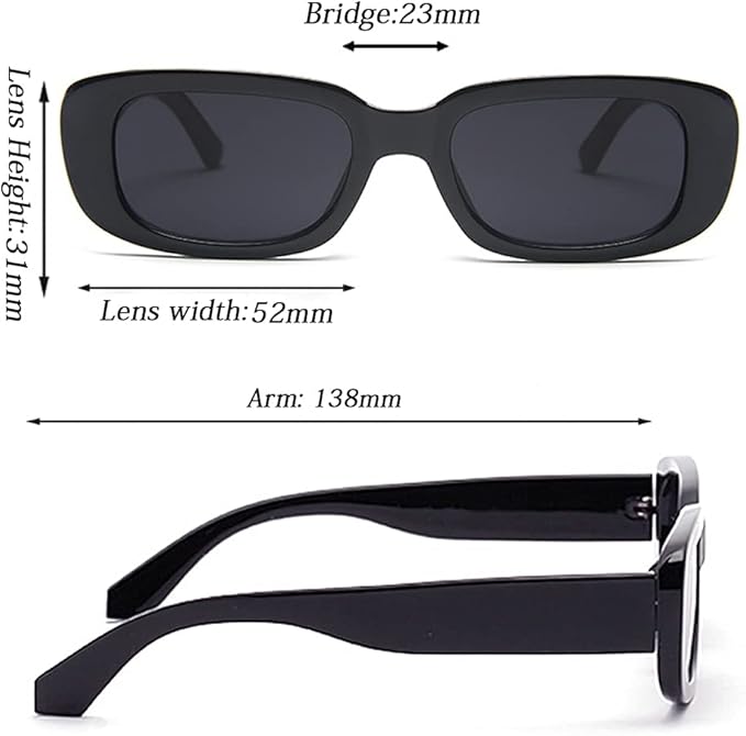 4 Pieces Retro Vintage Sunglasses Small Square Rectangle 90s Glasses Trendy Y2K for Women Aesthetic Accessories