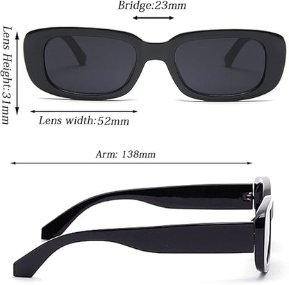 4 Pieces Retro Vintage Sunglasses Small Square Rectangle 90s Glasses Trendy Y2K for Women Aesthetic Accessories