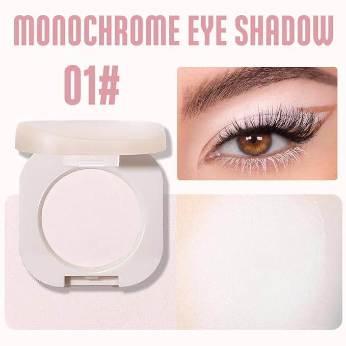 Monochrome Matte Eyeshadow, Nude Eye Shadow Makeup, Neutral Matte Pressed Powder,Single Vegan Eyeshadow, Highly Pigmented Natural Eyeshadow Palette, Single Long Lasting Nature Eye Make 01#