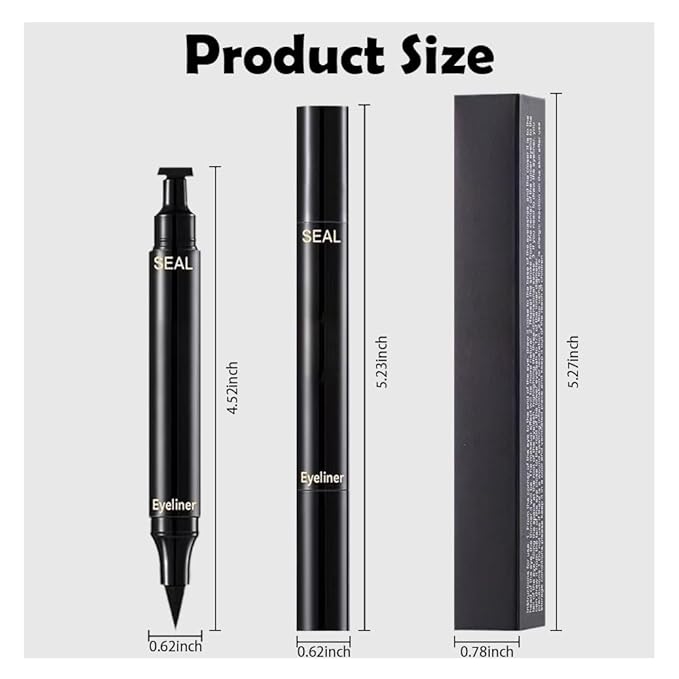 8 Pcs Double-Side Black Liquid Eyeliner Stamp Pens Set,Triangle Wing Eye Tail Cat Eye Stamp Makeup, Long Lasting Liquid Eye Liner,Waterproof & Smudgeproof Makeup (Black-2)