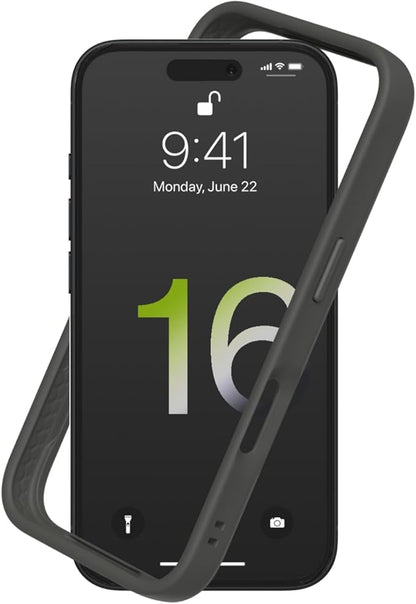 RhinoShield Bumper Case Compatible with [iPhone 16 Plus] | CrashGuard - Shock Absorbent Slim Design Protective Cover 3.5M / 11ft Drop Protection - Graphite