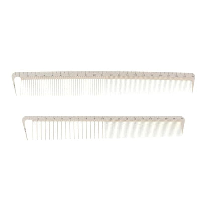 2pcs White Professional Hair Cutting Combs Set,Simple Salon Hair Styling Measure Combs,Beautiful Anti Hairdressing Barber Combs,Styling Tools and Appliances 10.87 x 3.74 x 0.28 inches