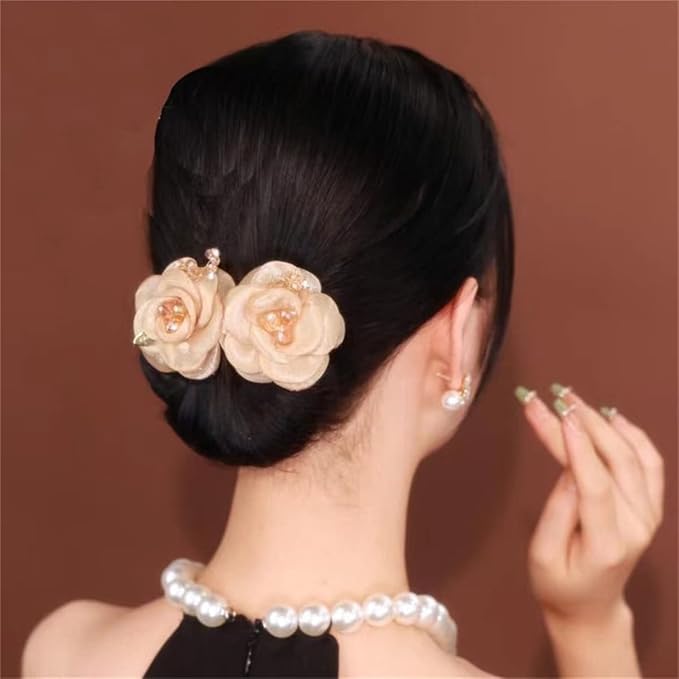 Ins Style Elegant Lazy Hair Curler, Crystal Hair Bun Maker, French Twist Hairstyle Bun Hair Accessories